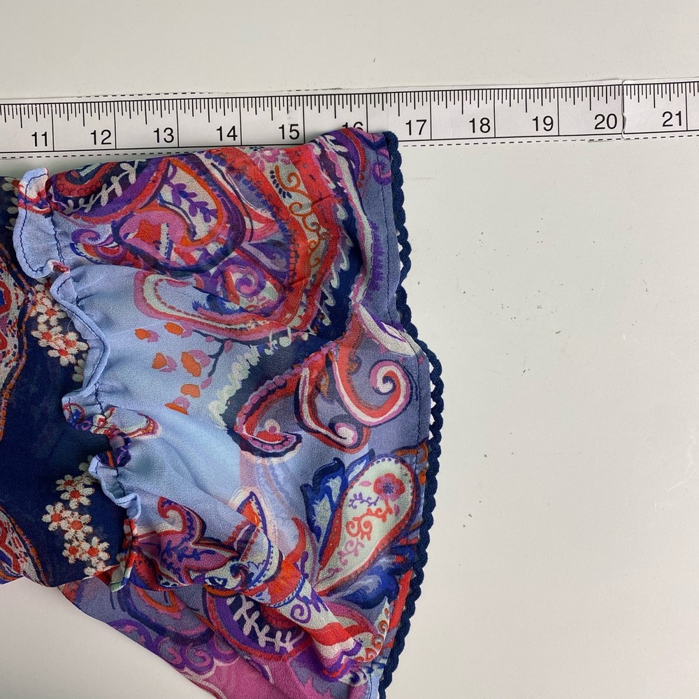 Easel Los Angeles Small Paisley Kimono Cardigan Blue Purple Red Tassels Boho - Picture 9 of 10
